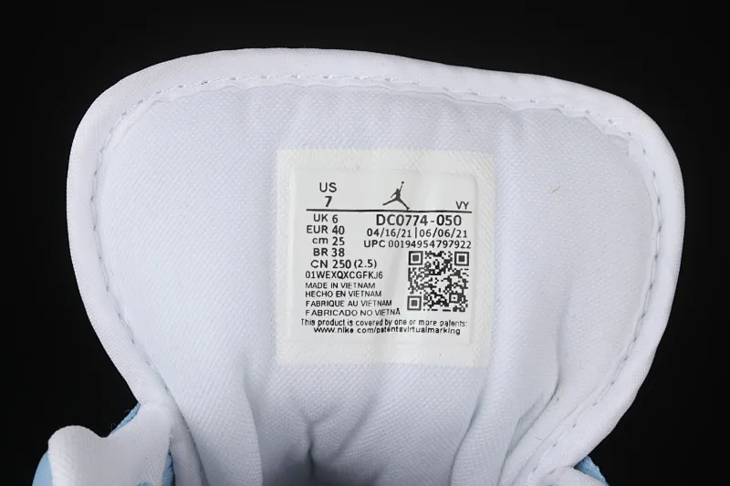 All categories Air Jordan Jordan series basketball shoes Air Jordan 1 Low Air Jordan 1 Low AJ1 Joe 1 University Blue low-top basketball shoes DC0774-050